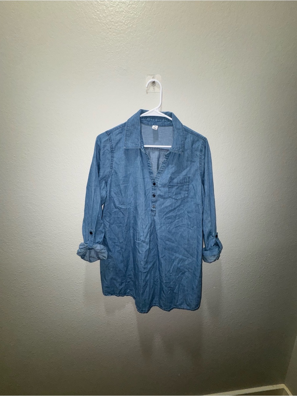 Old Navy Maternity Light Blue Denim-Style Tunic Shirt
